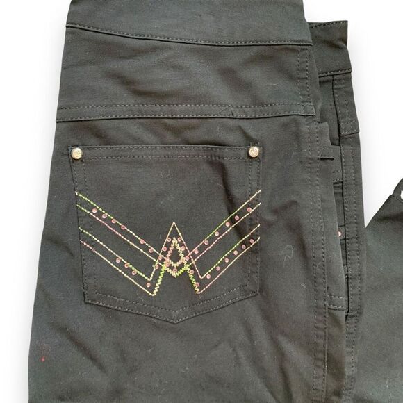 Beautifield Embroidered Black Bootcut Studded Pants Size 29 - Picture 7 of 11